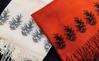 Sparkly Pine Cones handprinted on a Cashmere Blend Scarf